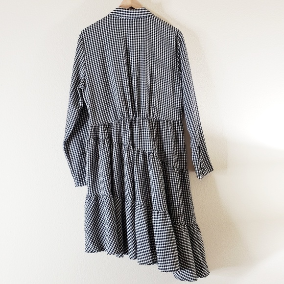H&M Asymmetric Gingham Plaid Dress - Picture 4 of 7